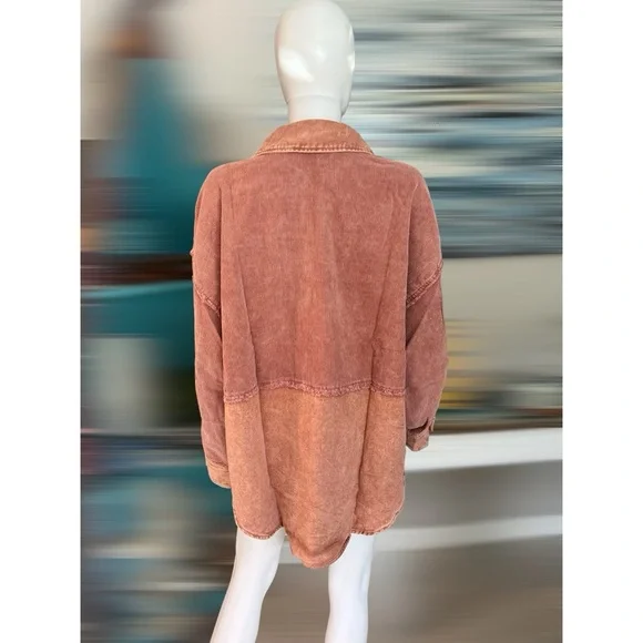 PEACH LOVE CALIFORNIA Awesome corduroy oversized top S M L - Picture 5 of 6